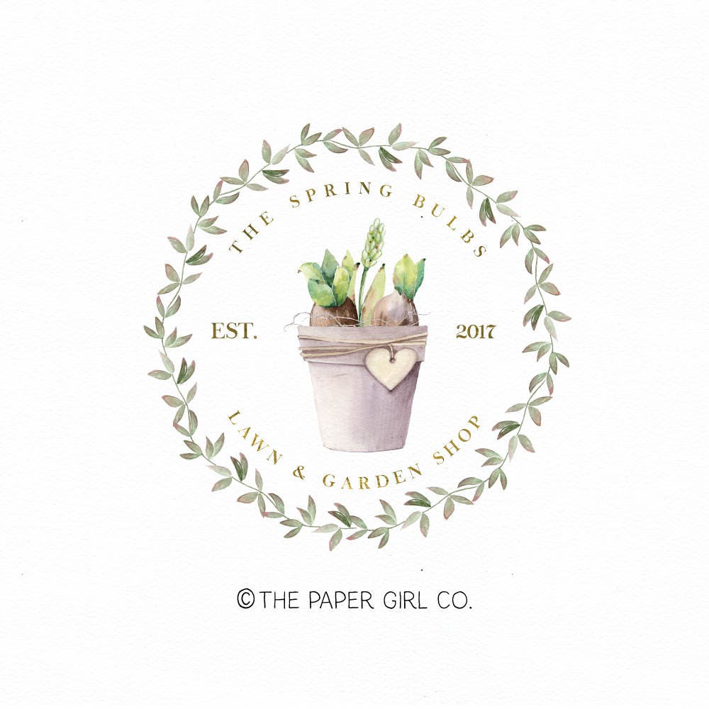 Bulb Logo Design Garden Logo Gardner Logo Premade Logo