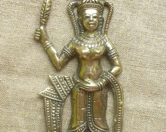 Bronze Hindu goddess * 16 cm * plate set