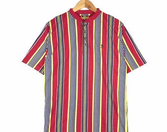 Rare!! Vintage Duck Head Multicoloured Striped Design T Shirt XL Size