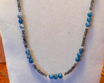 Genuine Kyanite and Iolite Necklace