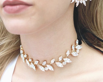 Choker Necklace, Bridal Choker Necklace, Swarovski Necklace, Swarovski Bridal Necklace, Statement Necklace, Gift For Her, Swarovski Choker