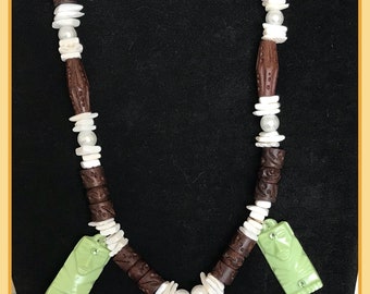 Tiki Time Beaded Necklace Pinup Rockabilly