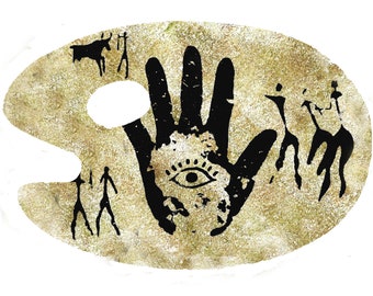 Digital download, cave art, tee-shirt art.