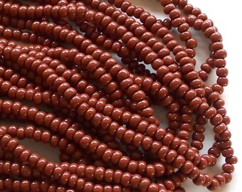 Opaque Light Brown 6/0 Czech Seed Beads, Preciosa Rocaille, 4mm Brown Czech Beads