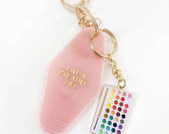 COMBO Palette and Live a Creative Life Motel Keychain