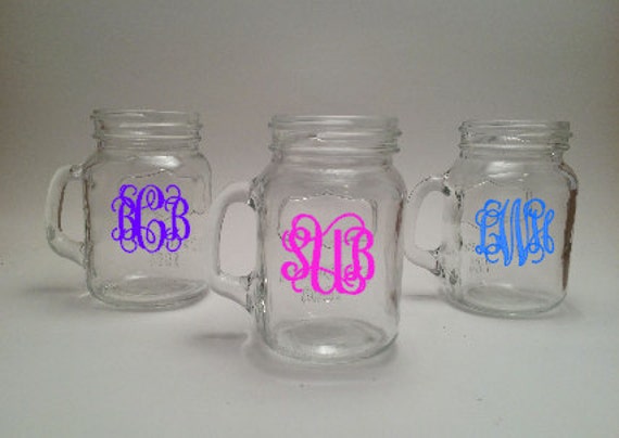 monogram mason jar shot glass mason jar shot glass