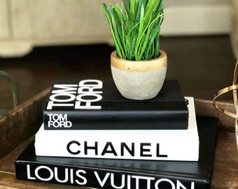3 LARGE BOOKS - Black & White - Designer Book Set, Chanel, Louis Vuitton, Tom Ford, Decorative Coffee Table Designer Books Coco Chanel Book