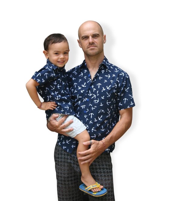 father and son matching costumes
