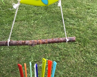 Multicolour fused glass windchimes