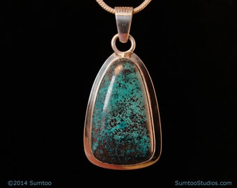 Chrysocolla in Argentium Sterling Silver Pendant