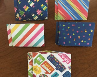 Birthday Mini Envelopes, Gift Card Size, Pack of 10