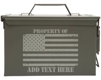 USA American Flag Custom Engraved 30/50 Cal Ammo Can Personalized Dad Gift Cool Guy Gifts Father's Day Gift Grandpa Gift Groomsmen Hunter