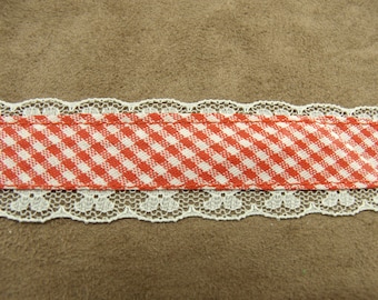 FANCY GINGHAM Ribbon - 3 cm - pink