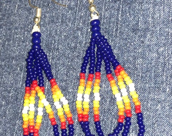 Beaded loop earrings