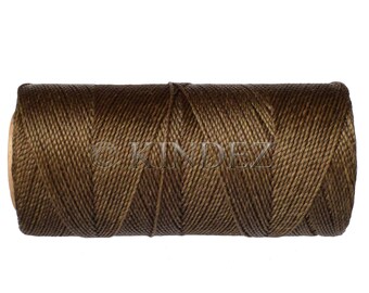 Waxed Cord - 1 spool - Linhasita Cor 844 - Waxed Polyester Cord 1mm - Dark Khaki