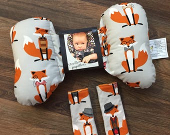 Butterfly and strap covers Mr Fox pillow