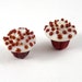 Pair of Tiny Little Red Velvet Handmade Glass Cupcake Beads