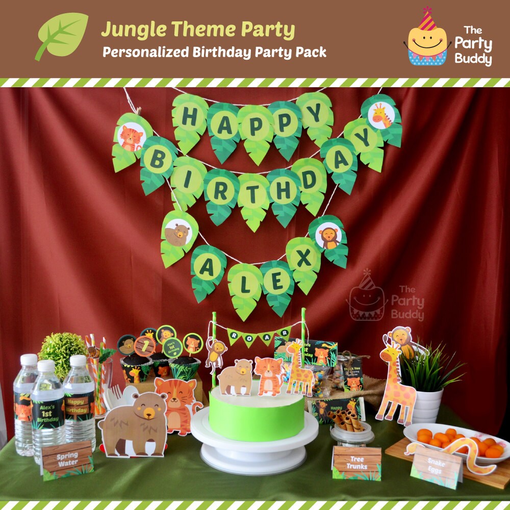 Jungle Safari Wild Animal Birthday Party Pack Boys Girls