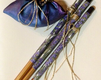 Lavender & Decorative Pencil Set - Personalised Pencils - Desk Set - Lavender - Australian Seller