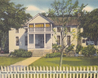 Claremore, Oklahoma, Home of Will Rogers - Vintage Postcard - Postcard - Unused (T)