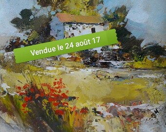 the old mill "original painting done with palette knife