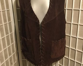 Suede Vest 1970's Large Perfect Condition