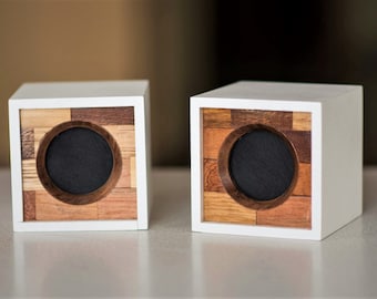 Bluetooth Speakers for mobile phones Portable Computer wireless Speakers Made of exotic wood Two audio