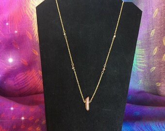 Crystal pendant necklace with beaded accents