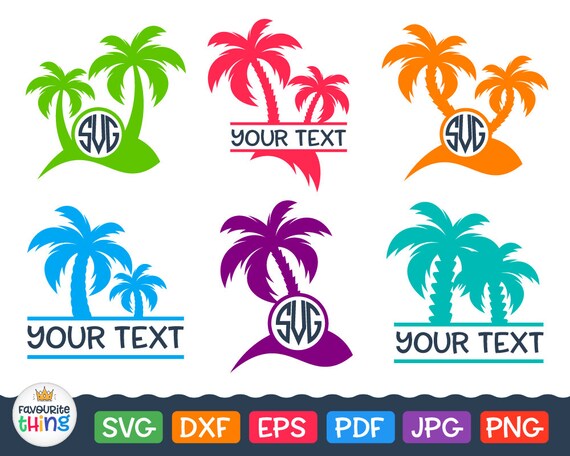 Download Palm svg Summer Monogram Svg Split Palm Name Frame Beach