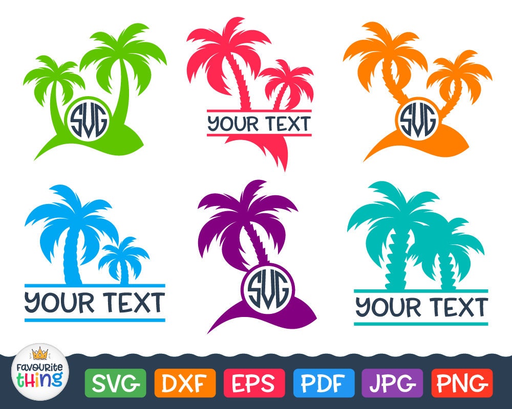 Download Palm svg Summer Monogram Svg Split Palm Name Frame Beach