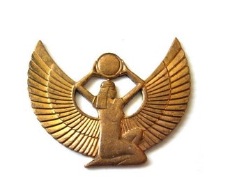 Vintage Egypt symbol of Isis copper stamping 36mmx28mm, UNIQUE