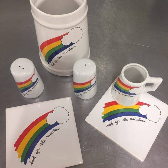 rainbow ceramic kitchen set