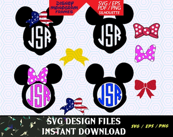 Download Mickey and Minnie Disney Monogram SVG files T Shirt Design