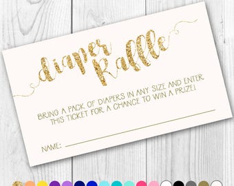 Diaper Raffle Ticket Your Choice of Colors
