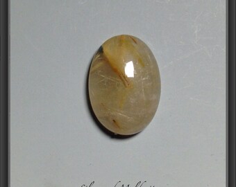 Golden rutilated quartz cabochon 13x18mm