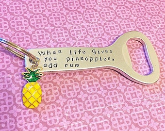 Pineapple keychain Custom bottle opener keychain Pineapple gifts 21st birthday gifts for her bachelorette favors bridesmaid gifts beer gifts