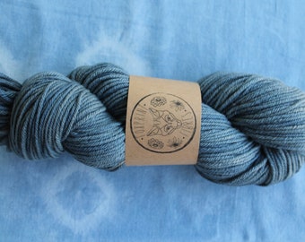 Merino Worsted Weight Yarn Plant-Dyed With Indigo and Black Walnut
