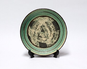 WIM FIEGE Dutch Modernist Ceramic Plate - Mid Century Modern Studio Art Pottery