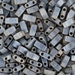 Matte Metallic Silver Gray Half Tila Bead HTL-2002 Japanese 2-Hole Square - 10 grams