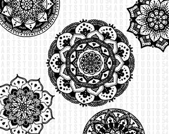 Mandala Henna - Digital File - Clip Art - SVG - Personal and Commercial Use - Artstudio54