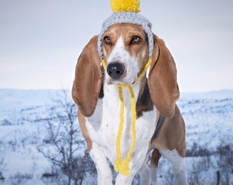 Dog beanie with pom pom / dog hat / crocheted dog hat / dog gift
