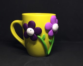 Creation Cup made in Fimo inspired by spring... that makes you wait!