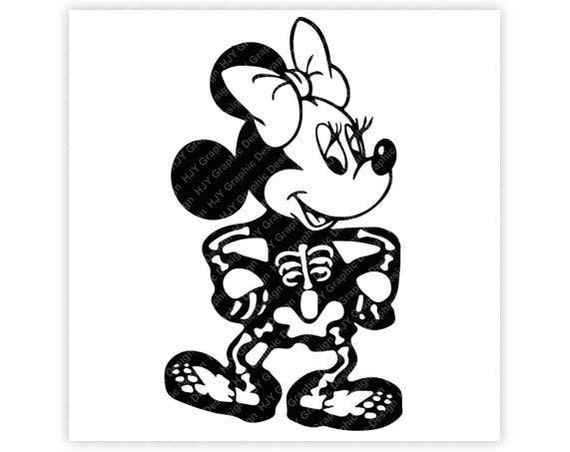 Download Disney Skeleton Skull Halloween Minnie Mouse Head Mouse