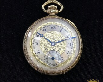 Helbros Geneva Swiss OF Pocket Watch Beautiful RARE FIND