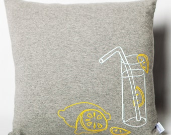 Cushion in grey jersey lemonade for children
