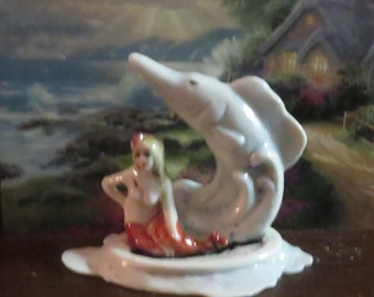 Mermaid and Swordfish Paperweight or Aquarium Decoration