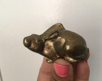 Small Vintage Brass Rabbit Bunny Figurine/ Paperweight