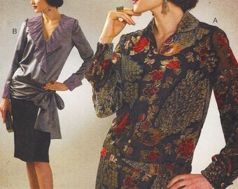 1920s Womens Pullover and Wrap Tops and Belt McCalls Sewing Pattern M7250 Size 6 8 10 12 14 Bust 30 1/2 to 36 UnCut Archive Collection