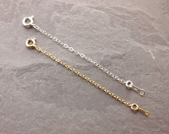 Necklace Extender, 1", 2", 3", 4", 5", chain extender, sterling silver, gold filled, silver necklace, gold necklace, chain adjuster