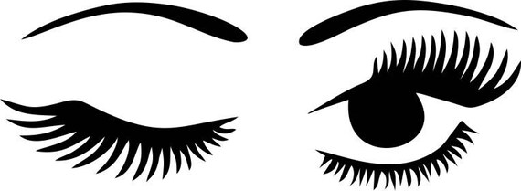Download winking eyelashes digital download winking eye with lashes digital download cut file winking eye ...